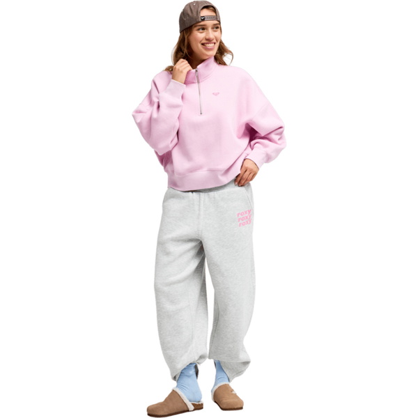 2026 Roxy Womens Everfree High Collar Sweatshirt ERJFT05137 - Pink Lavender